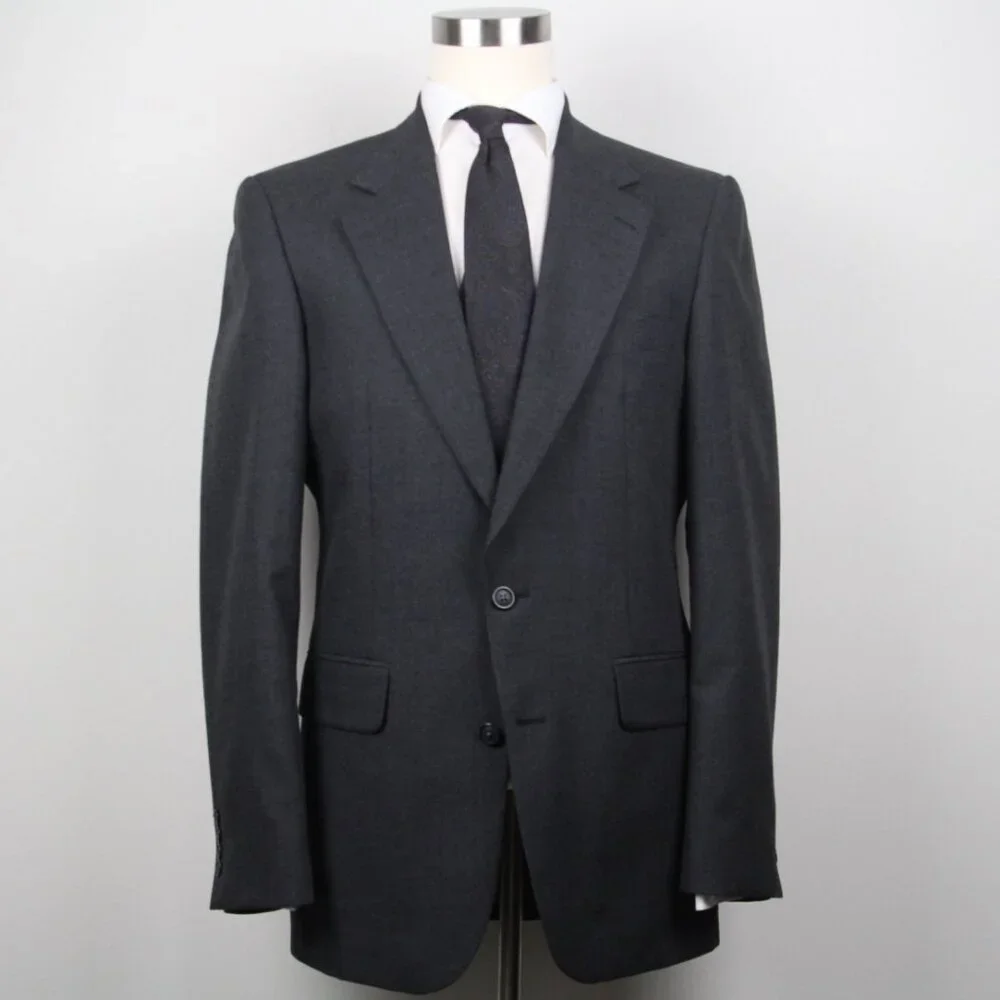 Stafford Mens 2-pc Suit Blazer‎ Jacket 40L Pants Size 30Wx31L Grey Solid E081155